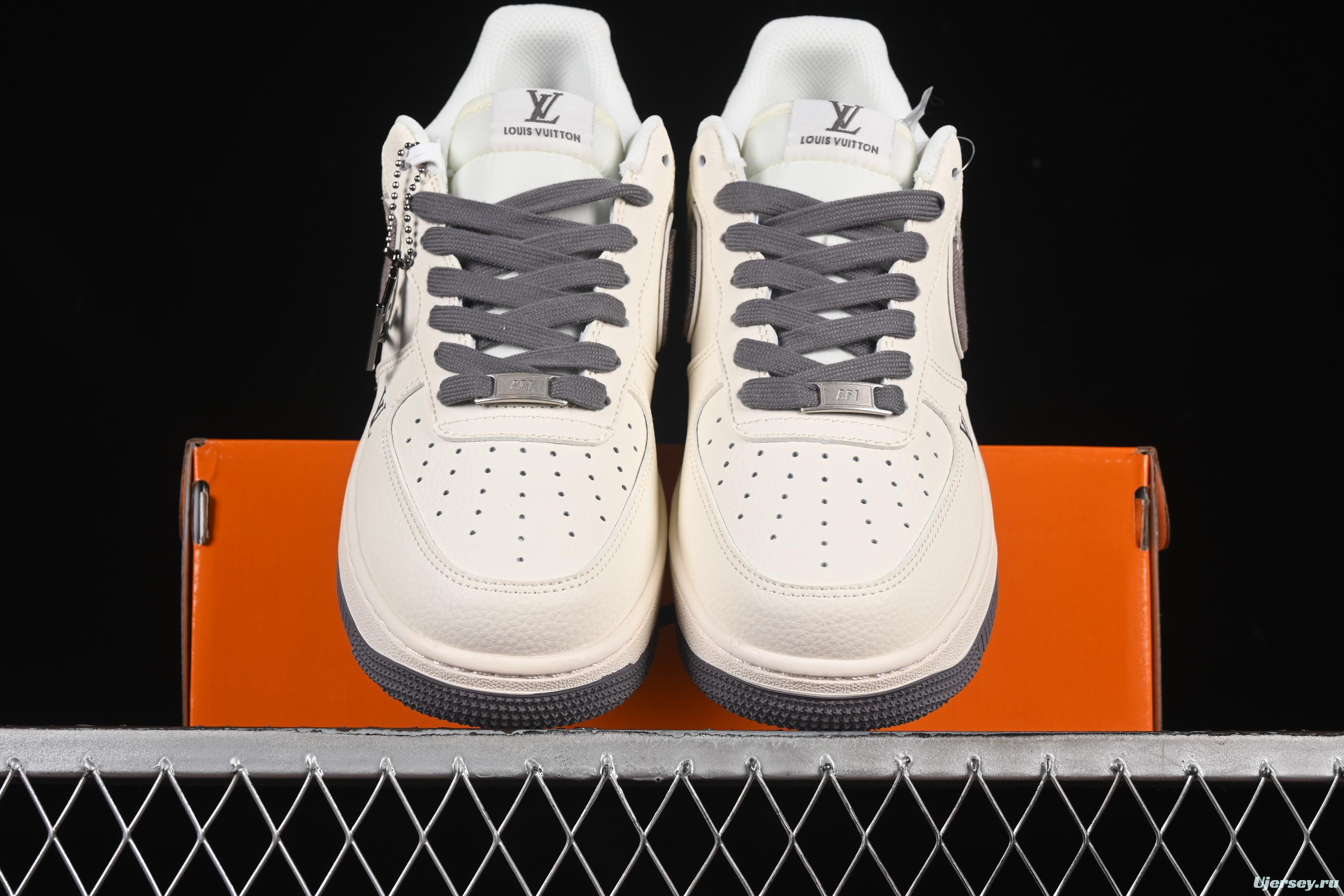 Nike Air Force 1'07 Low LV Collaboration Grey Denim Swoosh Casual Sneakers - XX3168-136