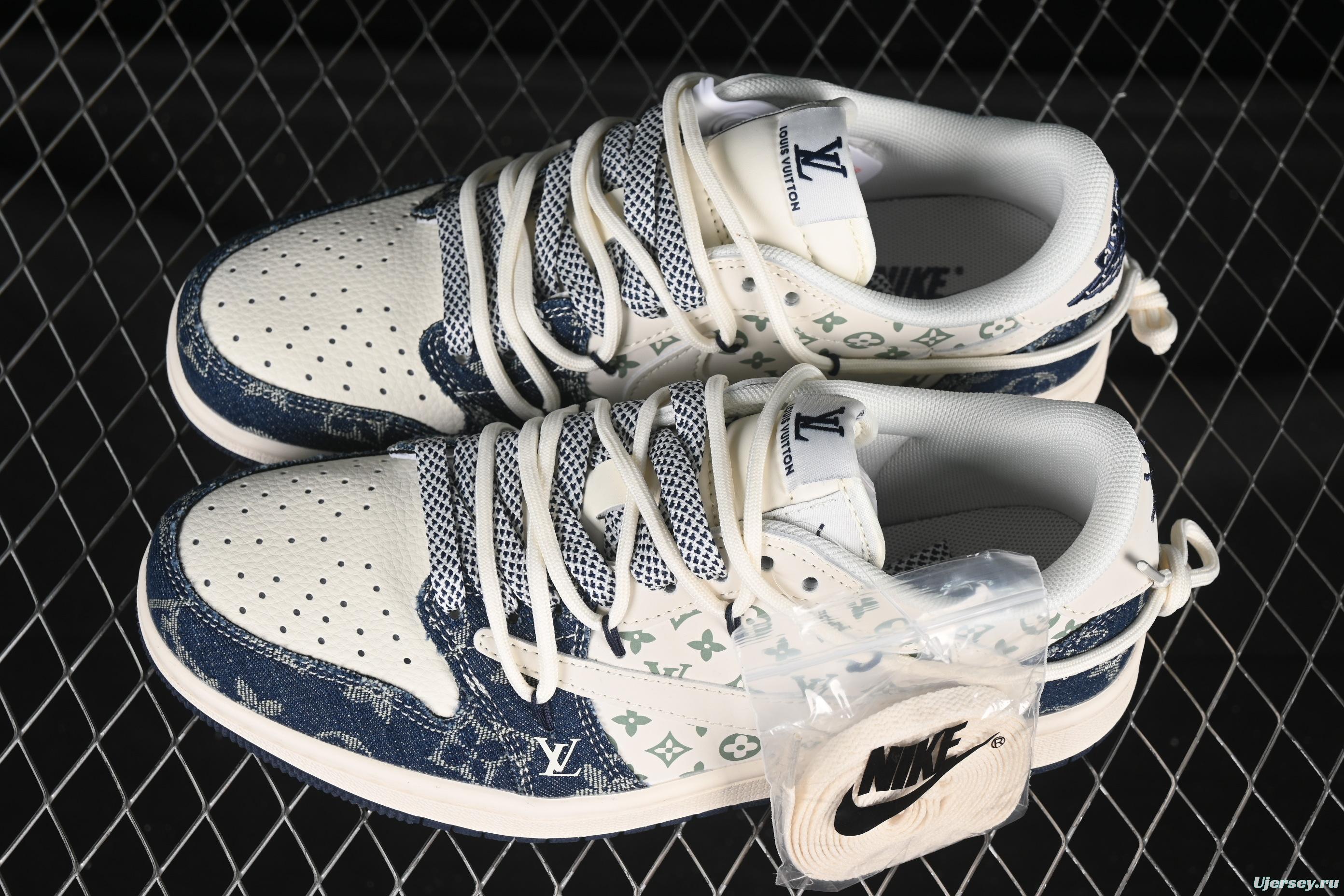 Nike Travis Scott x Fragment Design x Air Jordan 1 Low OG SP Casual Sneakers with Reverse Swoosh - YX5066-322