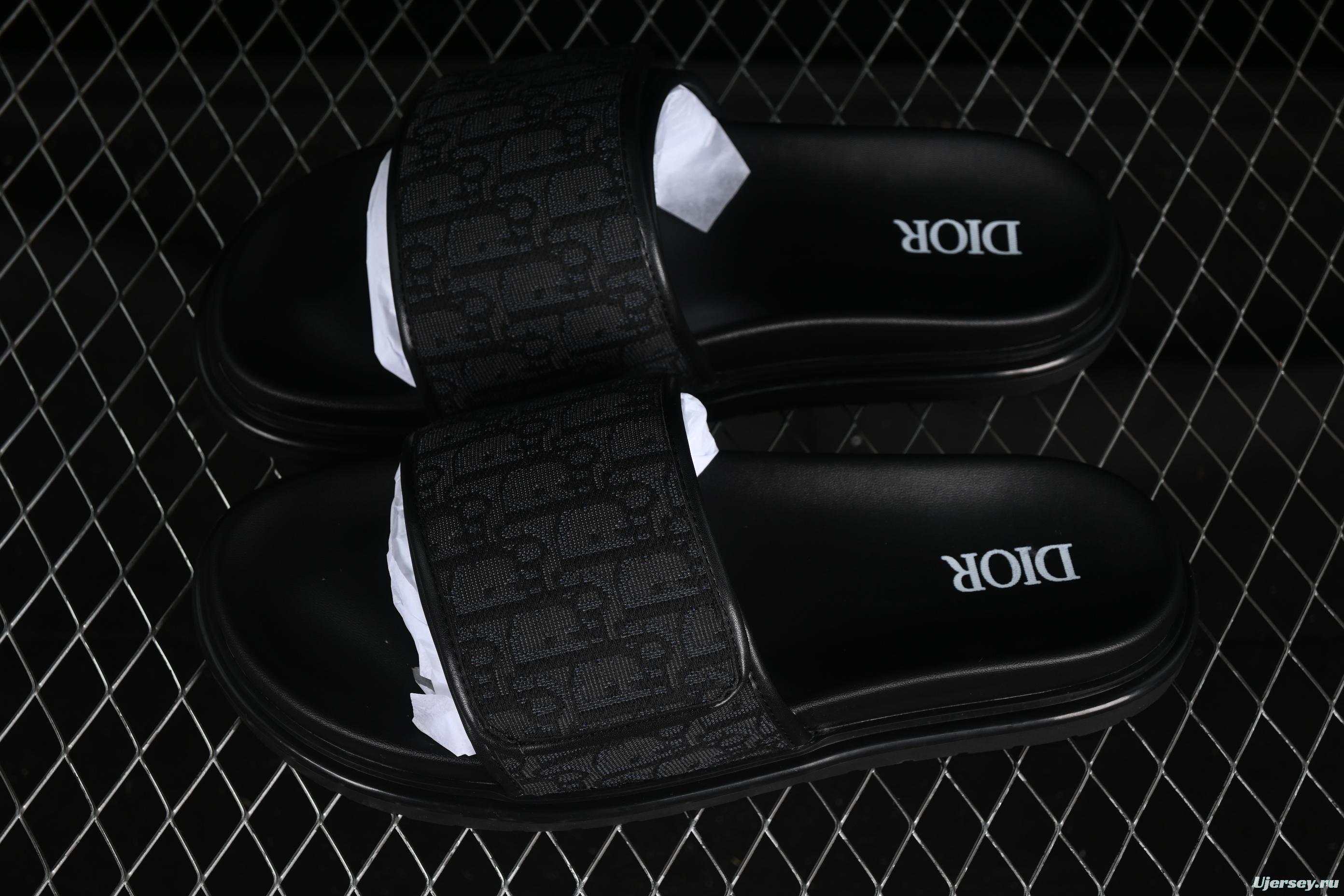 Dior Aqua Summer Men's Platform Casual Sandals with Oblique Print - 3SA126ZSA