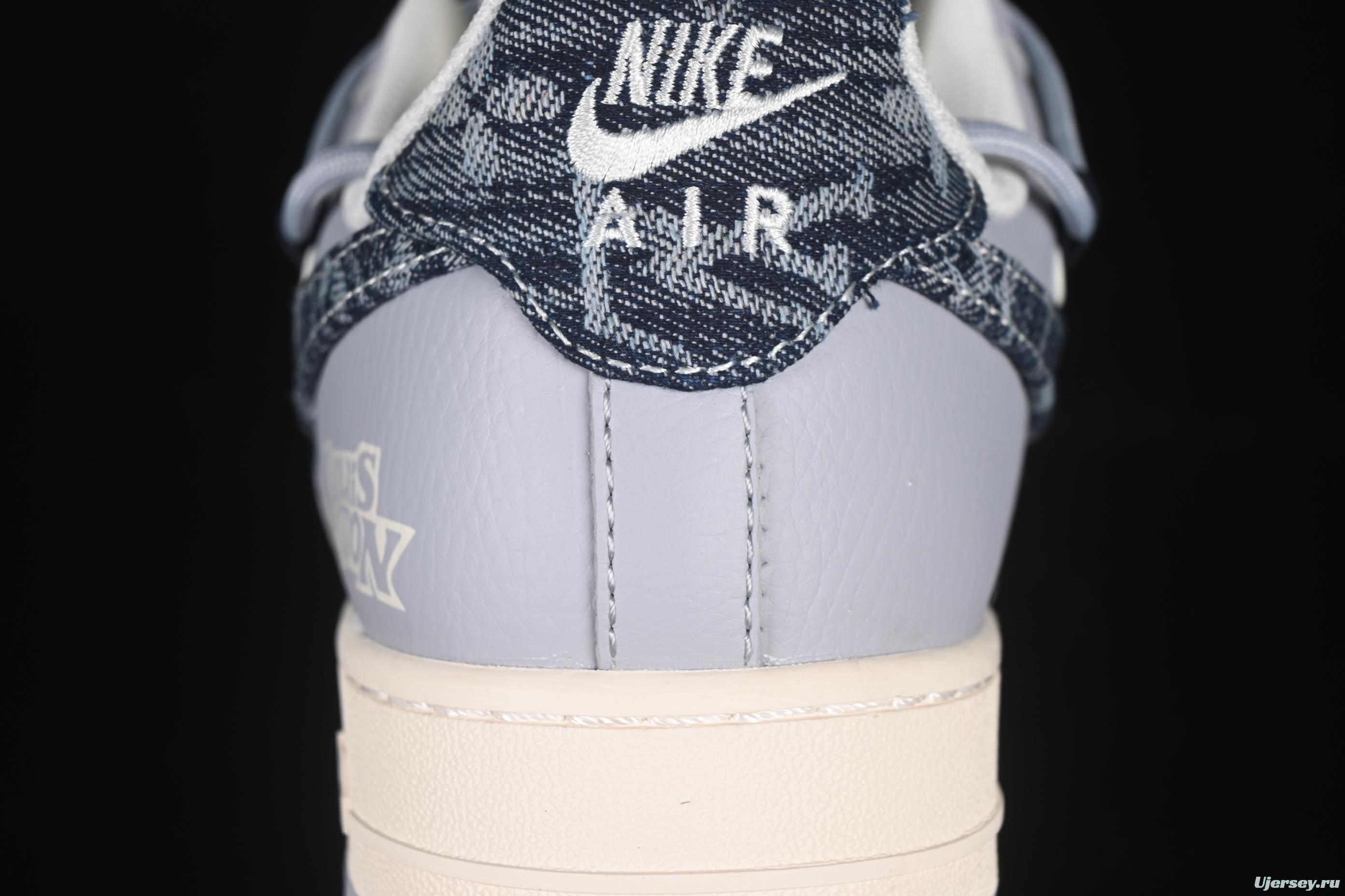 Nike Air Force 1'07 Low LV Collaboration Grey Blue Canvas Lace-Up Casual Sneakers - DM6868-099