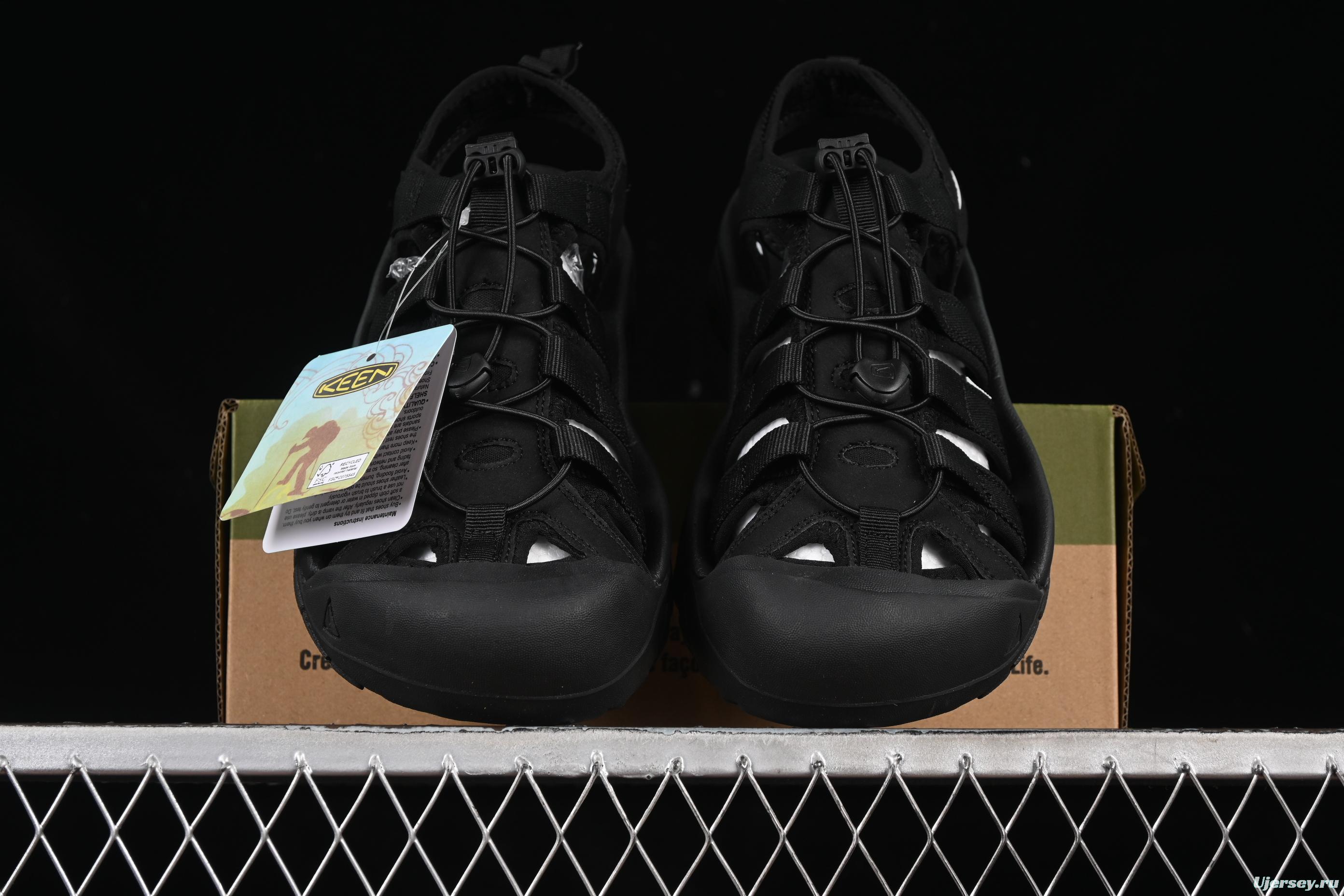 Keen Newport Summer Trendy Woven Elastic Strap Water Hiking Outdoor Sandals - 1022258 Black White