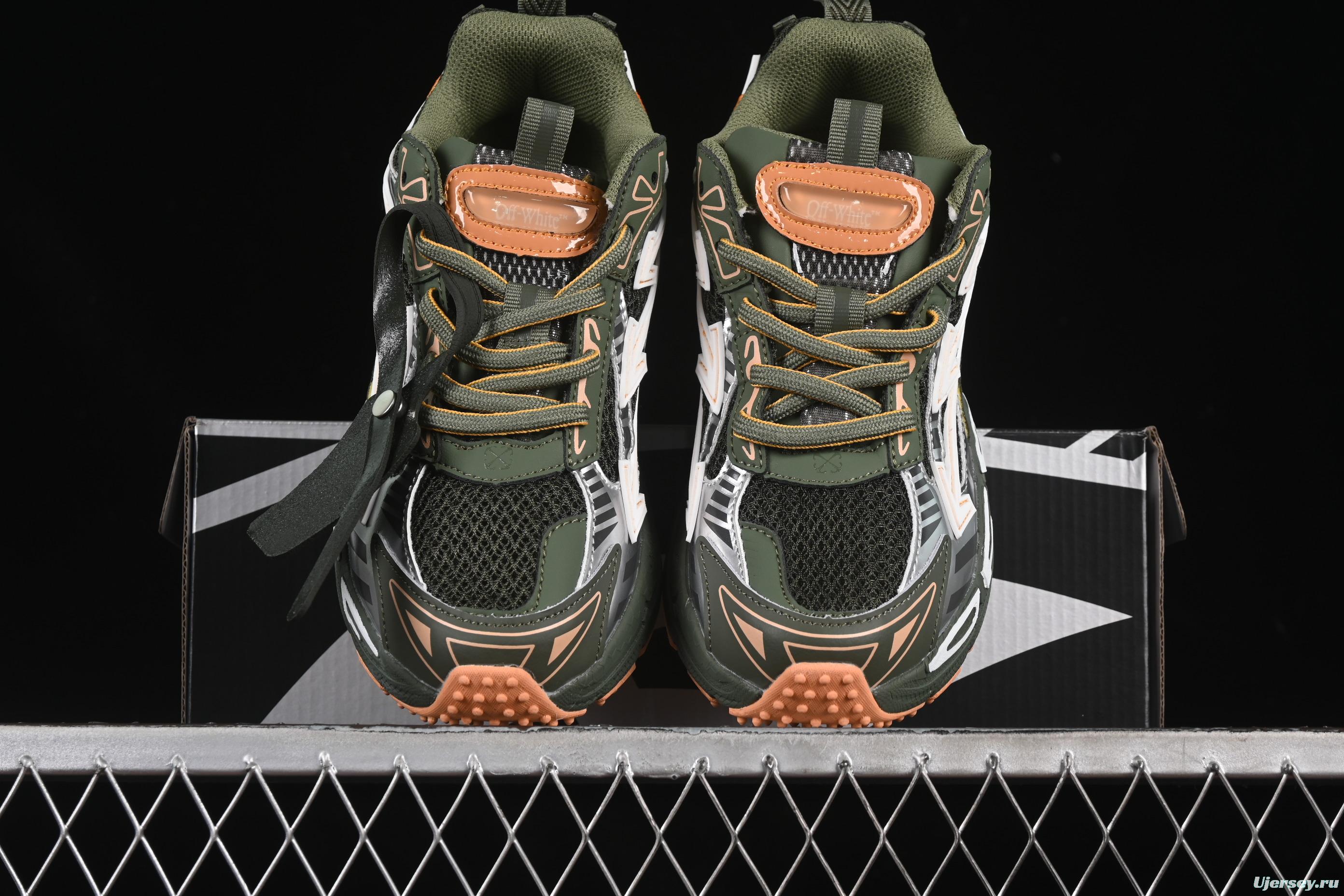 Off-White Be Right Low-Top Lifestyle Sneakers in White Green Orange - C.D4