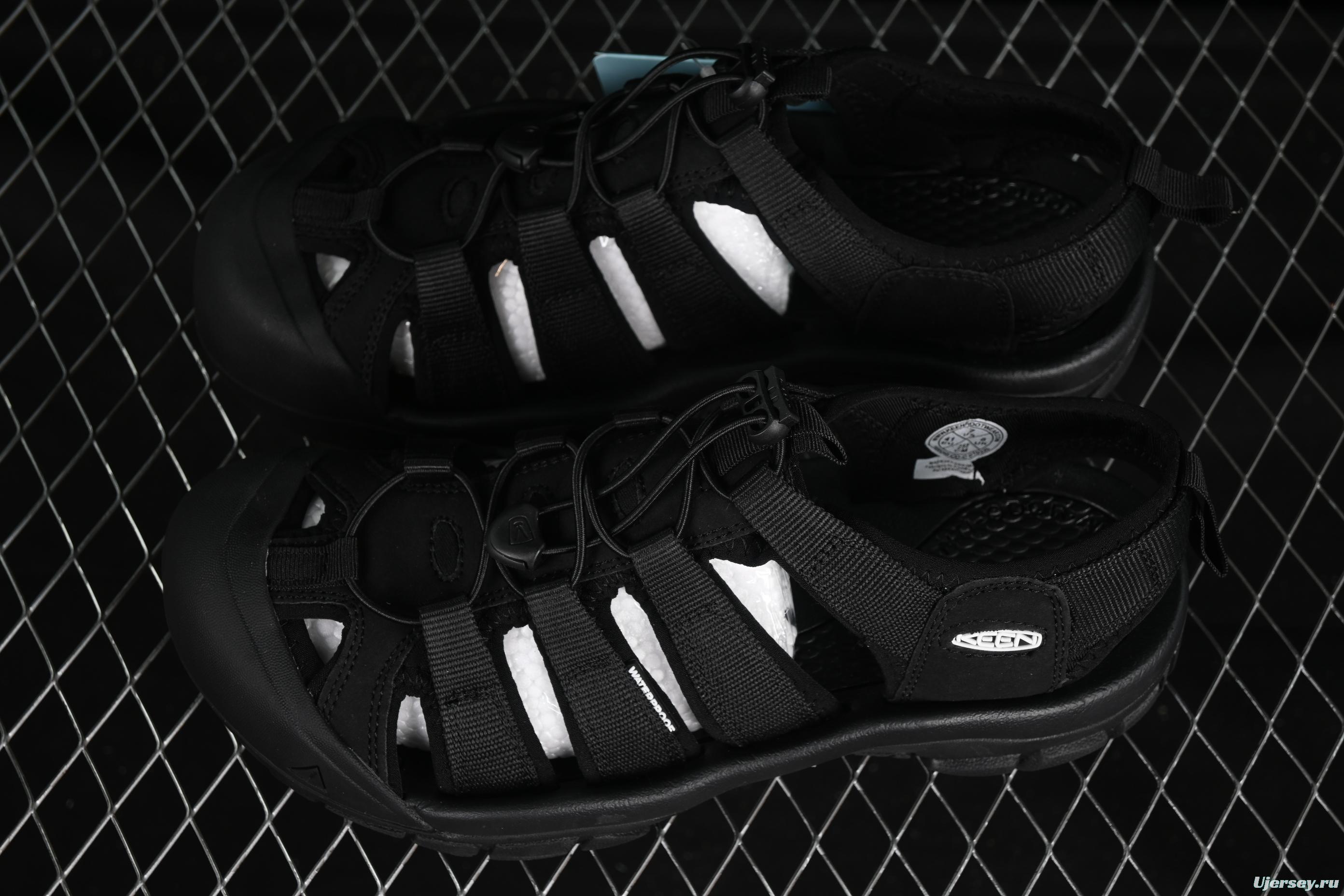 Keen Newport Summer Trendy Woven Elastic Strap Water Hiking Outdoor Sandals - 1022258 Black White