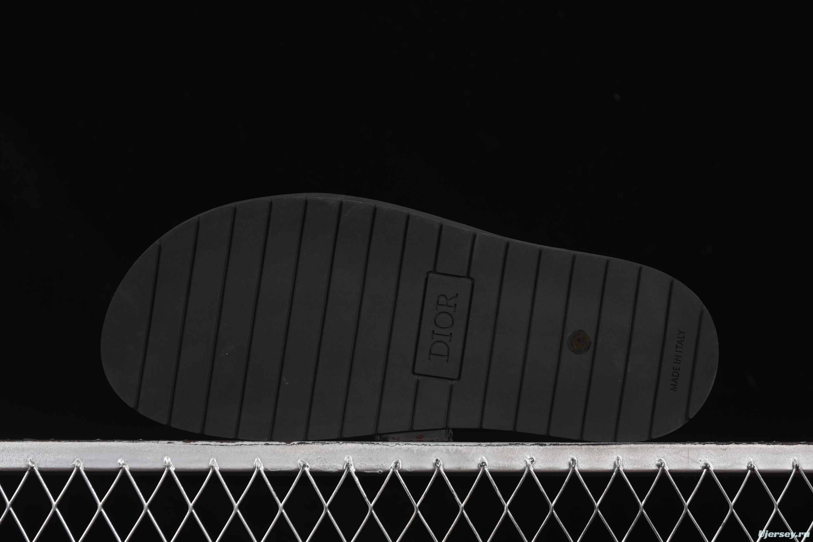 Dior Aqua Summer Men's Platform Casual Sandals with Oblique Print and Leather Accents - 3SA126ZSA