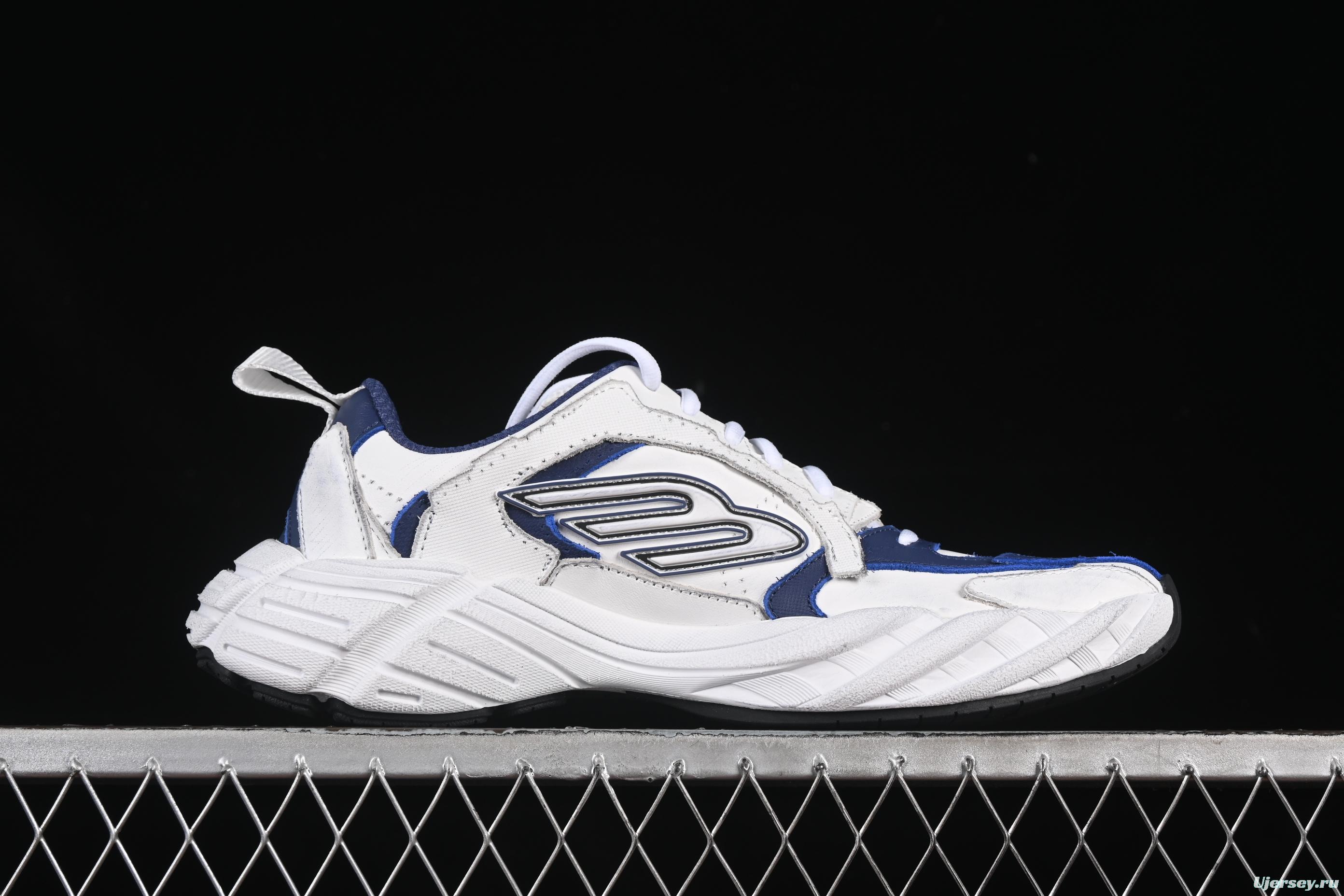 Balenciaga Monday Leather Round Toe Lace-Up Low Top Lifestyle Sneakers - WDWTS4090