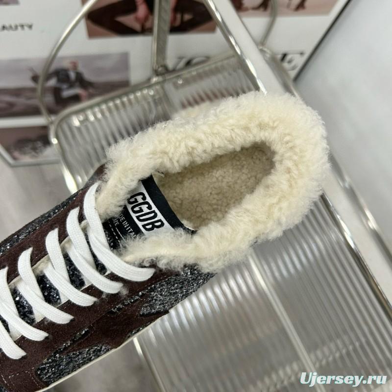 2025 Women GGDB Black Silver Glitter Leather Sneakers MJ00260