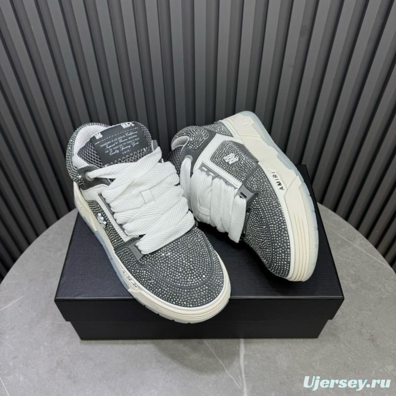 2024 Unisex Amiri Black White Leather Suede Sneaker MJ00410