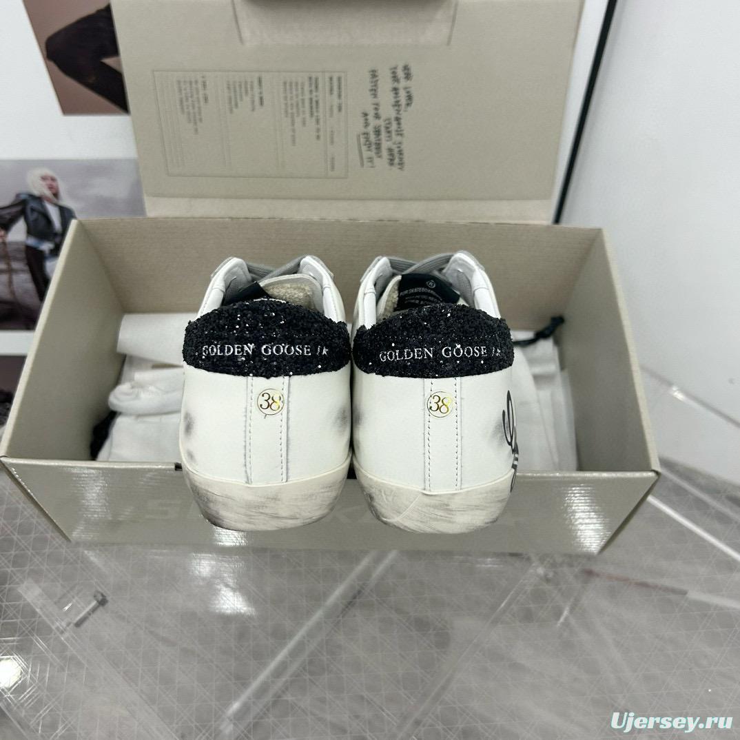 2025 Unisex GGDB White Black Leather Sneakers