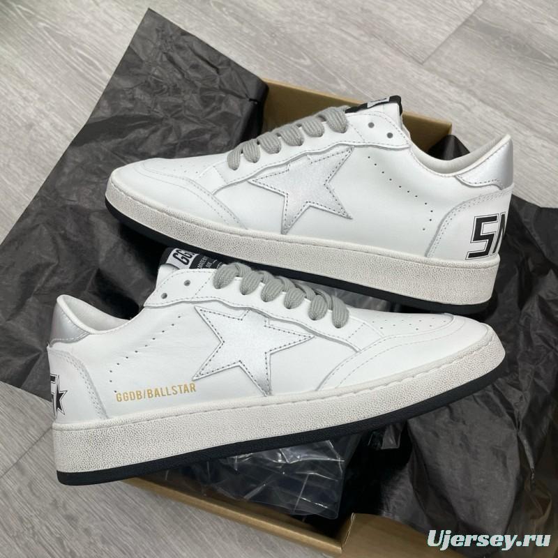 2024 Unisex GGDB White Silver Leather Sneakers MJ00260