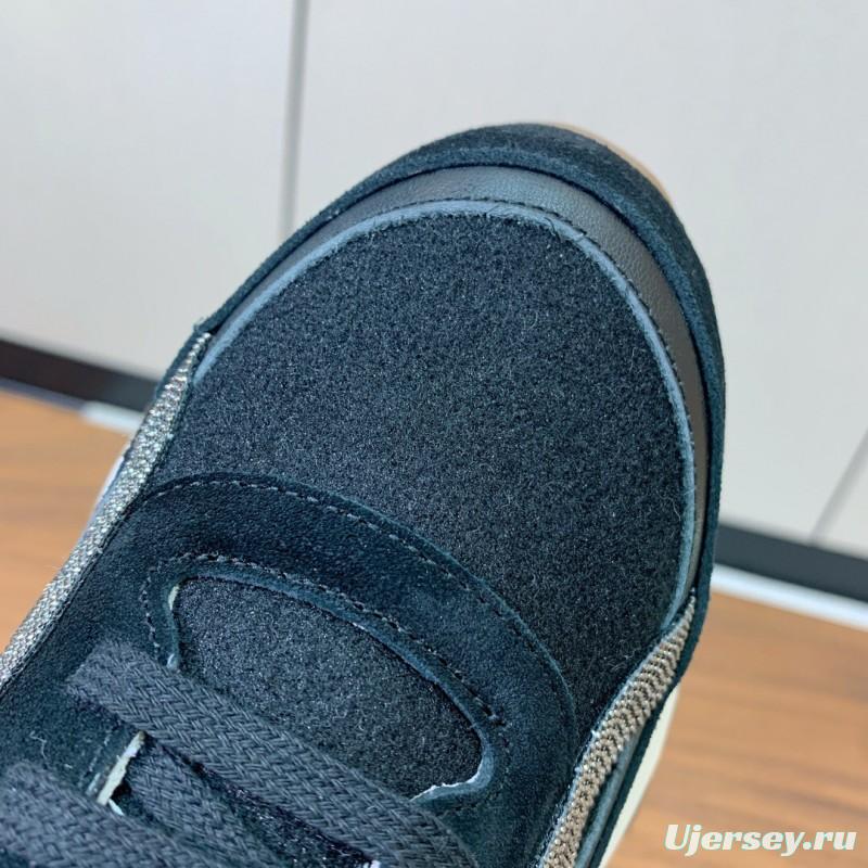 2025 Unisex Brunello Cucinelli Black Brown Suede Leather Sneakers LY
