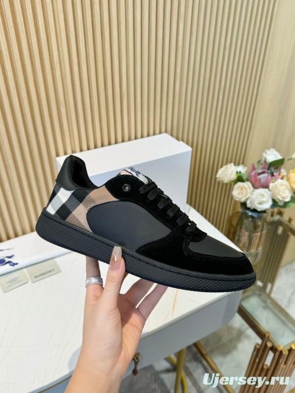 2024 Men Burberry Black Leather Sneakers MJ00320