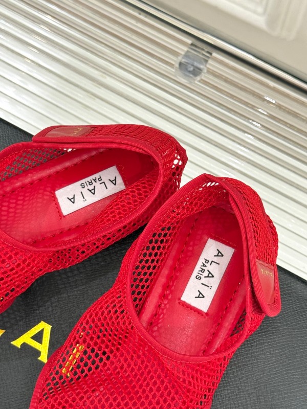 2025 Women YSL Red Mesh Sandals