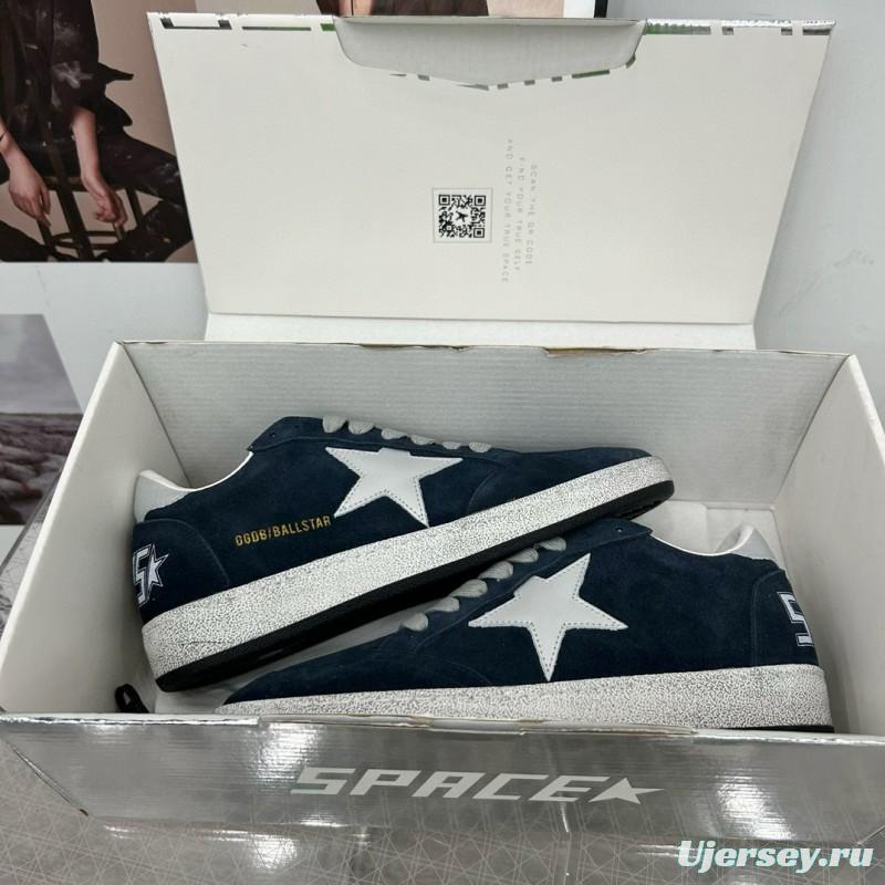 2024 Unisex GGDB Navy White Suede Leather Low-Top Sneakers MJ00260