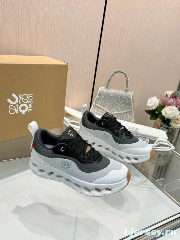 2025 Women Loewe Black White Mesh Sneakers