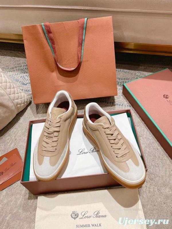 2025 Unisex Le Parmentier Beige White Leather Sneakers Top Version LY00320(F)/LY00330(M)