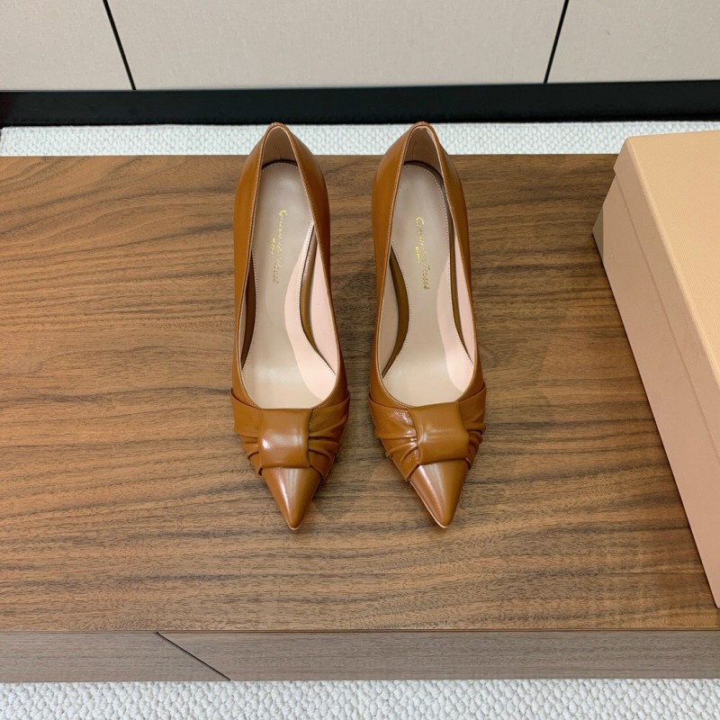 2025 Women Gianvito Rossi Brown Leather High Heels KFY00300