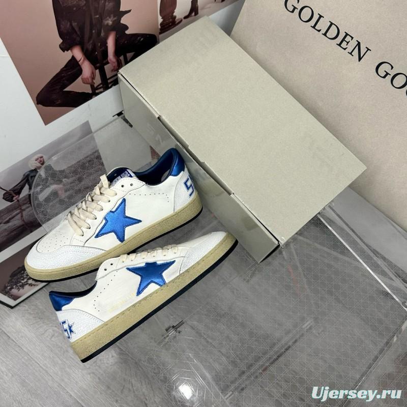 2024 Unisex GGDB White Blue Leather Sneakers MJ00260
