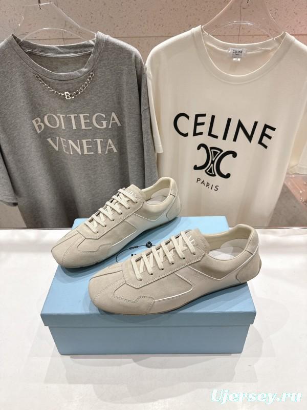 2025 Unisex Bottega Veneta White Leather Sneakers