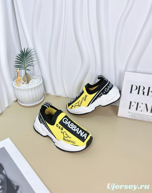 2024 Kids Dolce & Gabbana Red Black White Nylon Sneaker