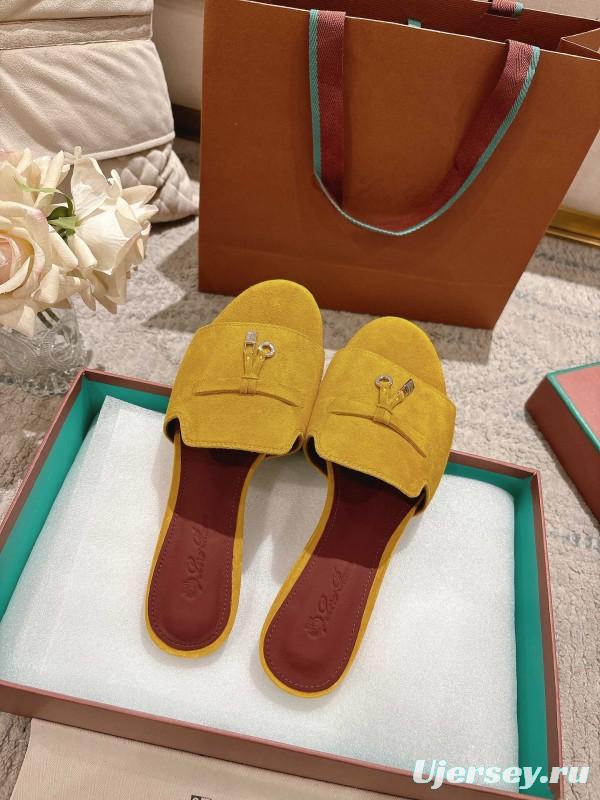2025 Women LP Yellow Suede Slippers LY00000