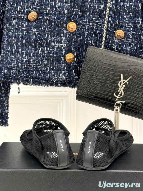 2025 Women AlAIA Black Mesh Casual Shoes