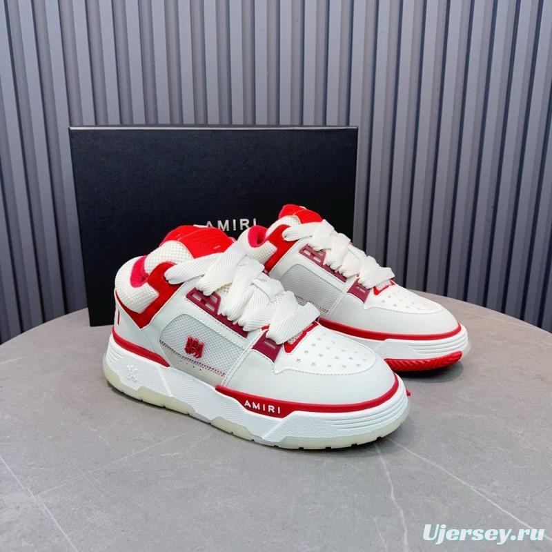 2024 Unisex Amiri White Red Leather Sneakers MJ00360