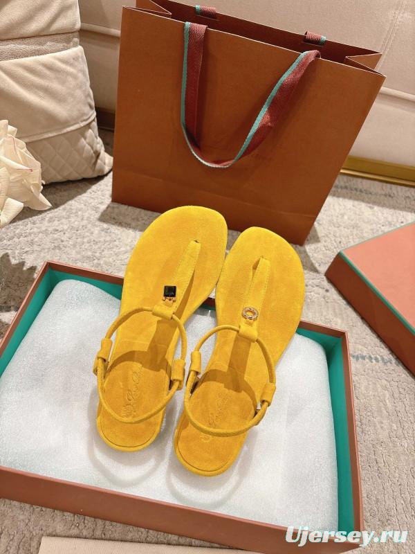 2025 Women LP Yellow Suede Sandals LY00250