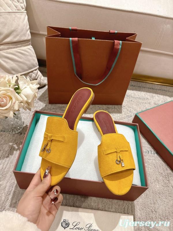 2025 Women LP Yellow Suede Slippers LY00000