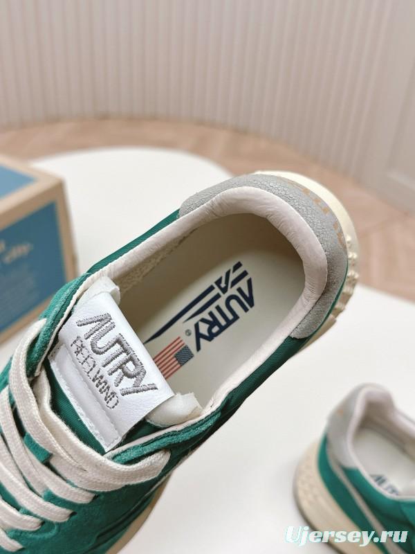 2024 Men Autry green beige suede mesh sneakers 