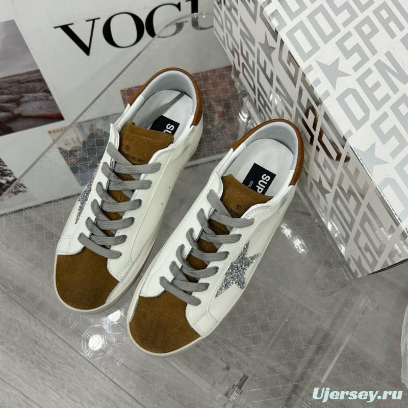 2025 Women GGDB White Silver Leather Sneakers