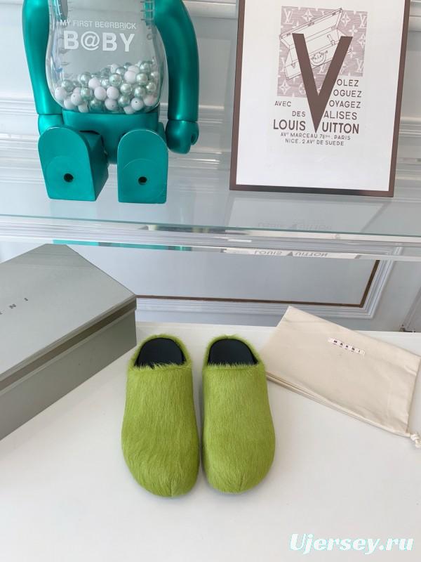 2024 Slippers Marni Green Horsehair Slippers