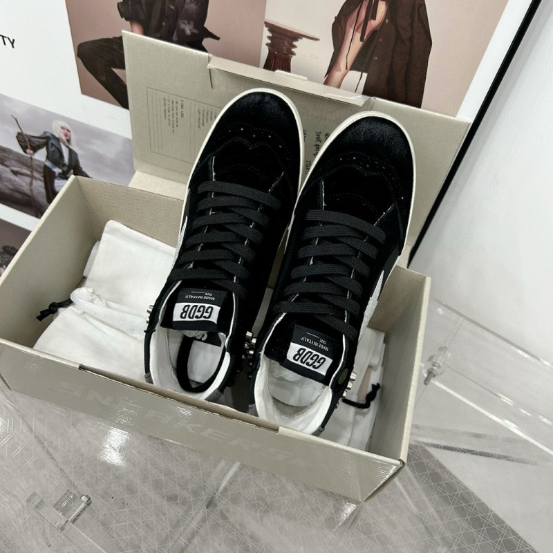 2024 Unisex GGDB Black Silver Suede Leather High Top Sneakers MJ00300