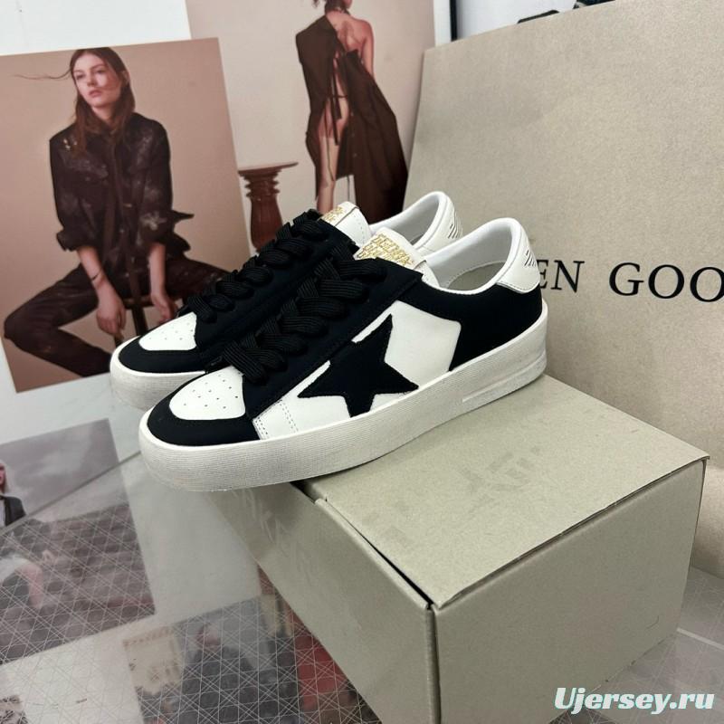 2024 Unisex GGDB Black White Leather Sneakers 