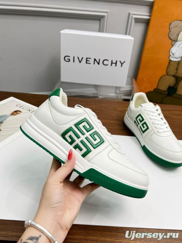 2024 Men Givenchy White Green Leather Sneakers MJ00380
