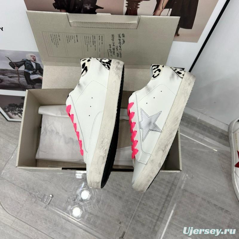 2025 Women GGDB White Pink Leather Sneakers