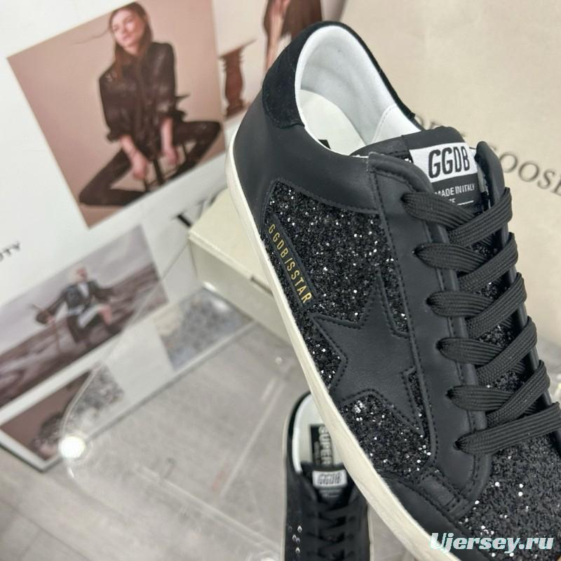 2025 Unisex GGDB Black Glitter Leather Sneakers