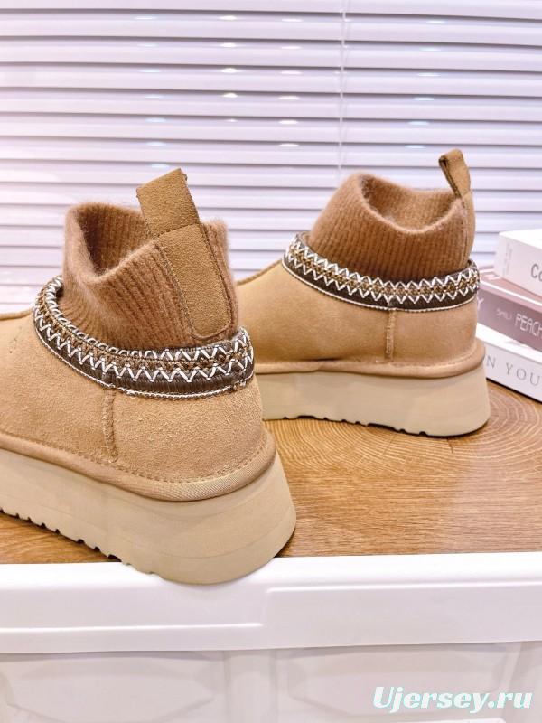 2024 Women UGG camel suede wool ankle boots MJ00230