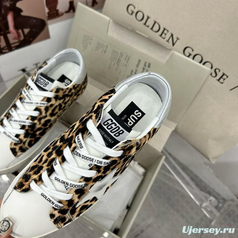 2025 Women GGDB Leopard White Leather Sneakers