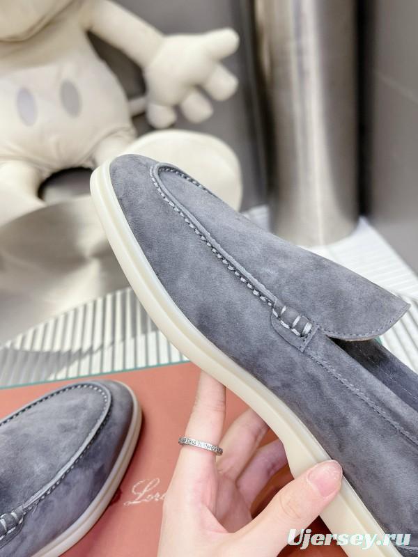 2024 Unisex Le Parmentier Grey Suede Loafers MJ00270