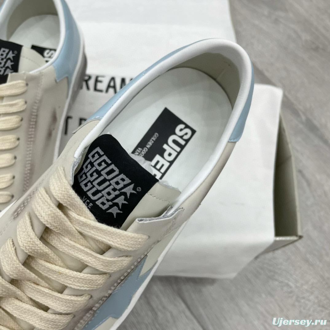 2024 Unisex GGDB White Light Blue Suede Leather Sneakers MJ00260