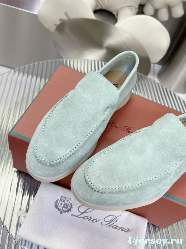 2024 Unisex LP Pale Green Suede Loafers MJ00270