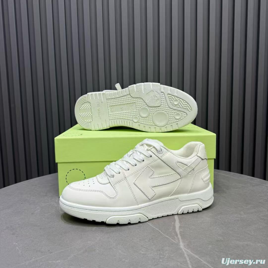 2025 Unisex Off-White White Leather Sneakers KFY00320