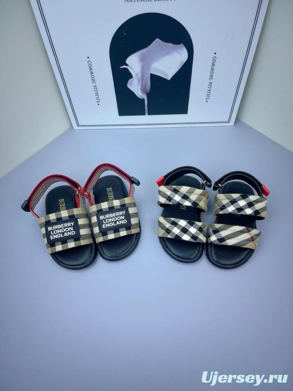 2025 Kids Burberry Beige Black Check Cotton Sandals