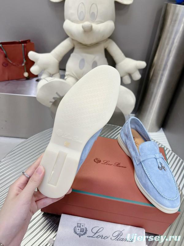 2024 Unisex Le Parmentier light blue suede Loafers MJ00270