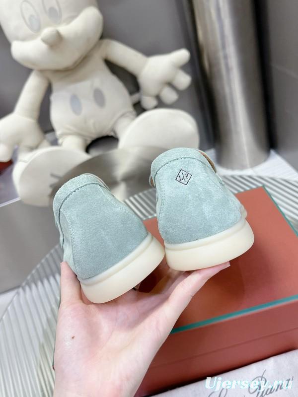 2024 Unisex LP Pale Green Suede Loafers MJ00270