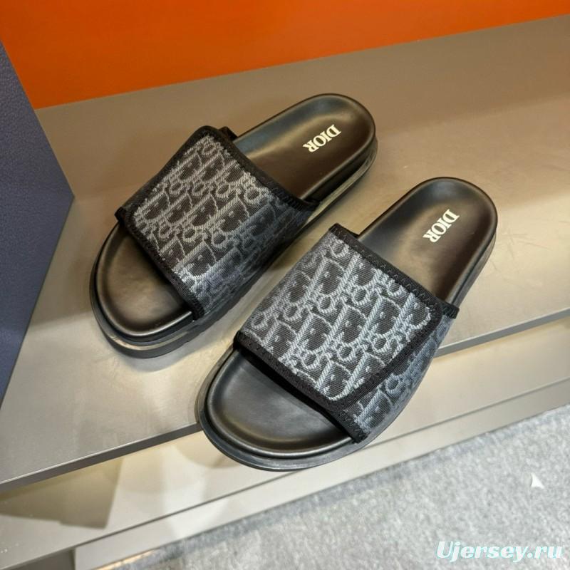 2024 Slippers Dior Black Fabric Slippers MJ00180