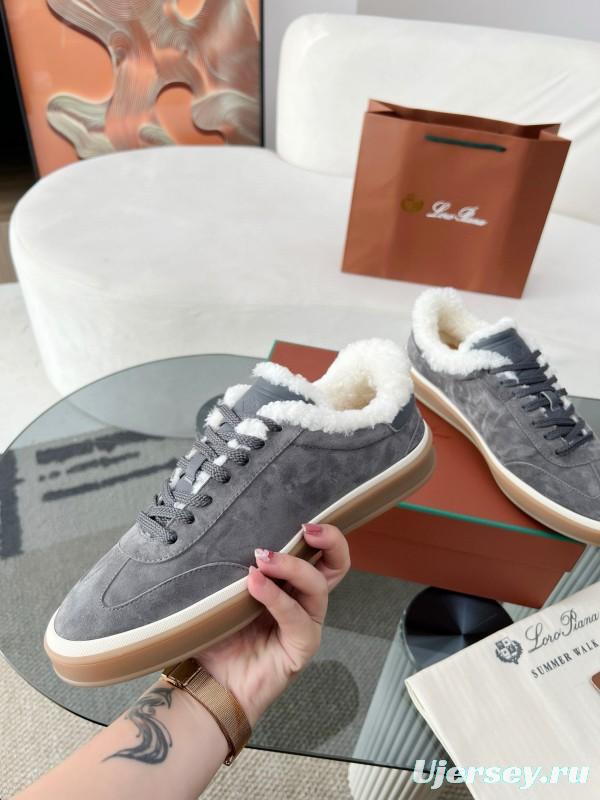 2024 Unisex Le Parmentier Grey Suede Rubber Low Top Sneakers MJ00350