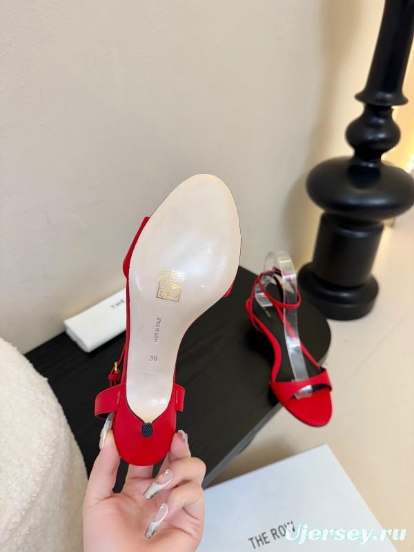 2025 Women The Row Red Leather Sandals