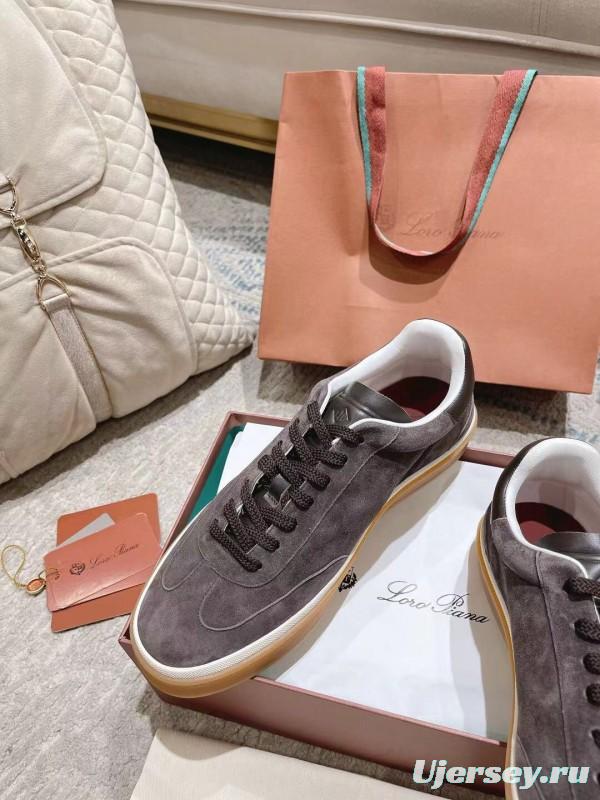 2025 Unisex Le Parmentier Grey Suede Leather Sneakers Top Version LY00320(F)/LY00330(M)