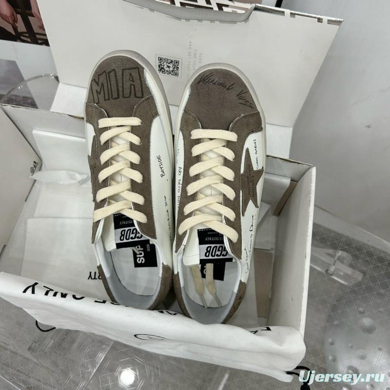 2024 Women GGDB White Grey Suede Leather Sneakers